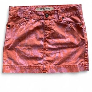 Y2K GAP Women's Floral Orange and Pink Mini Skirt